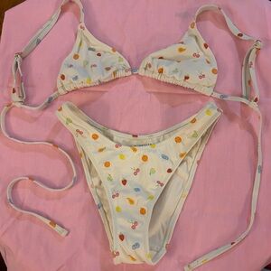 White Bikini with Colorful Fruits